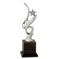 New 11 1/2 inch Silver Metal Art Crystal Award